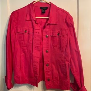 Dk pink denim jacket
